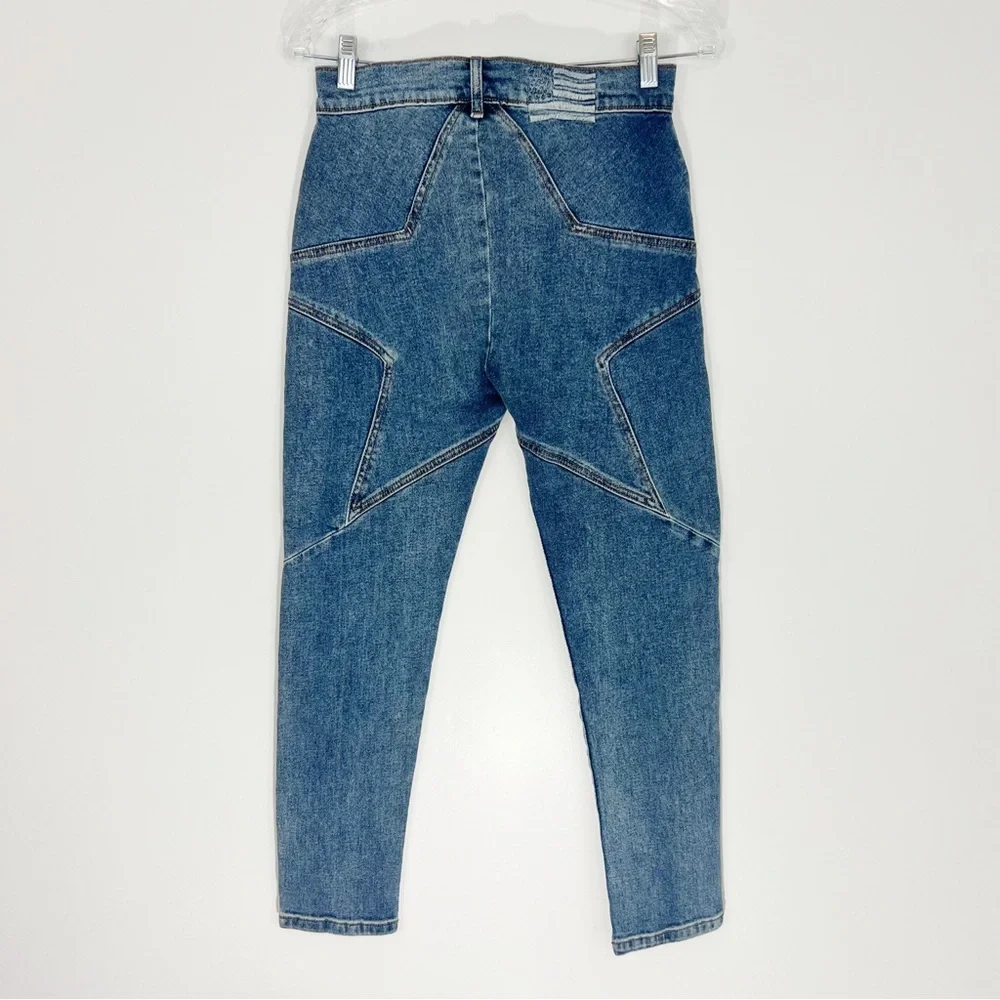 Revice Cali Denim Star Venus Crops Jeans Lightyear Wash NWOT Size 28